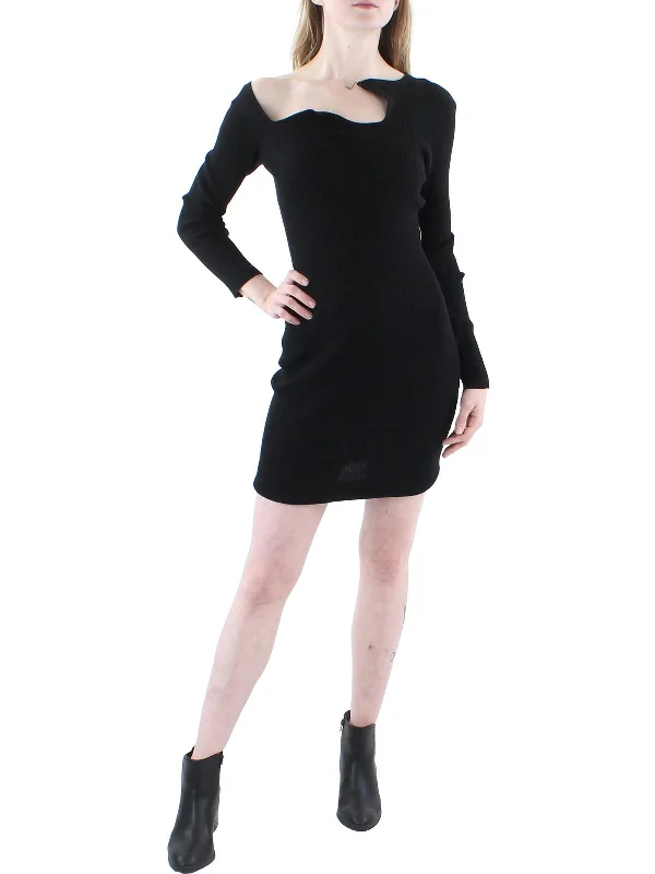 Limited Time Feminine Soft - Hued Look Womens One Cold Shoulder Asymmetric Bodycon Dress