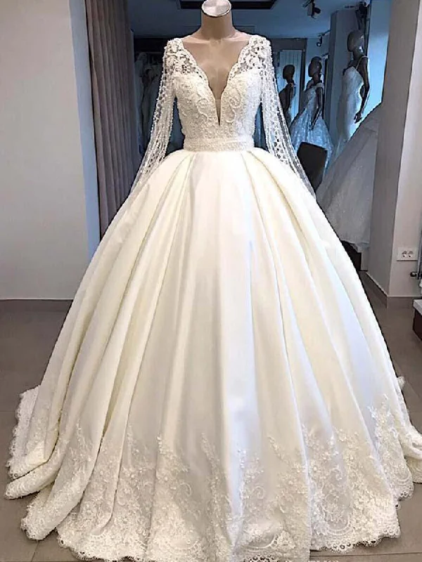 Winter Warehouse Sale Charming Silhouette V Neck Backless illusion With Buttons Covered Plunging Dubai Arabic Bridal Gown prom dresses     cg21072