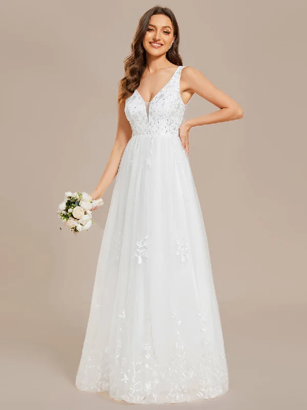 High-End Style Discounts Contemporary Chic Elegant Pure Sequins Pearl Beading Sweetheart Neck Appliques Wholesale Bridal Gowns Wedding Dresses