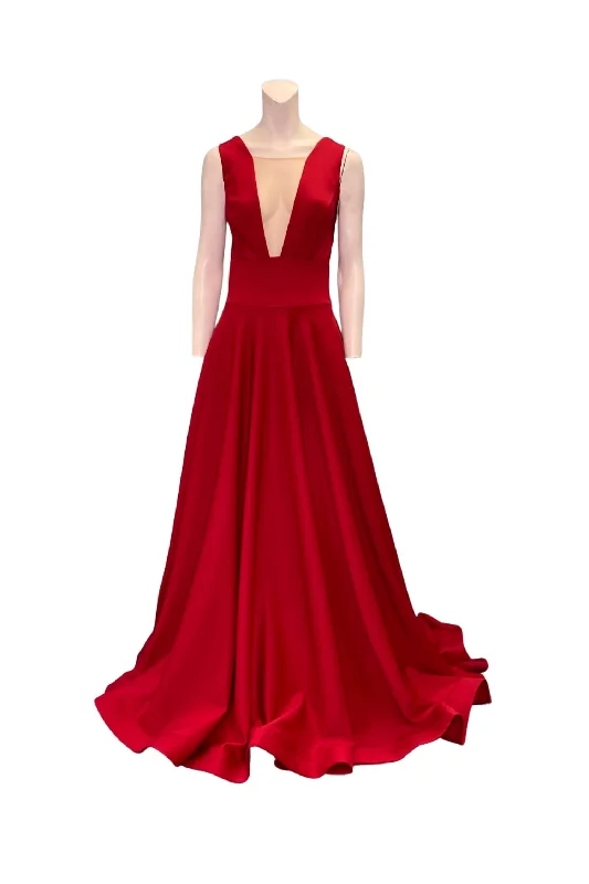 Street Chic Discounts Seasonal Trend A Line Evening Gown In Red