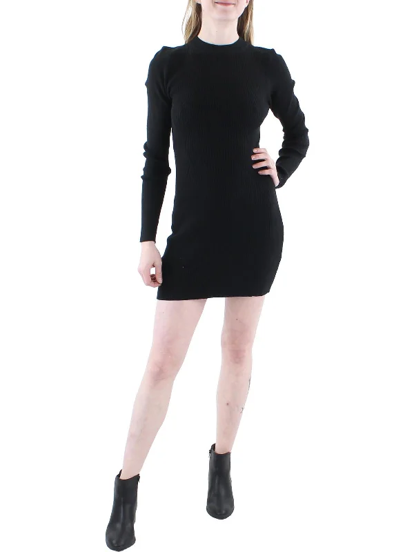 Style Without Limits Boho Chic Womens Ribbed Knit Open Back Bodycon Dress