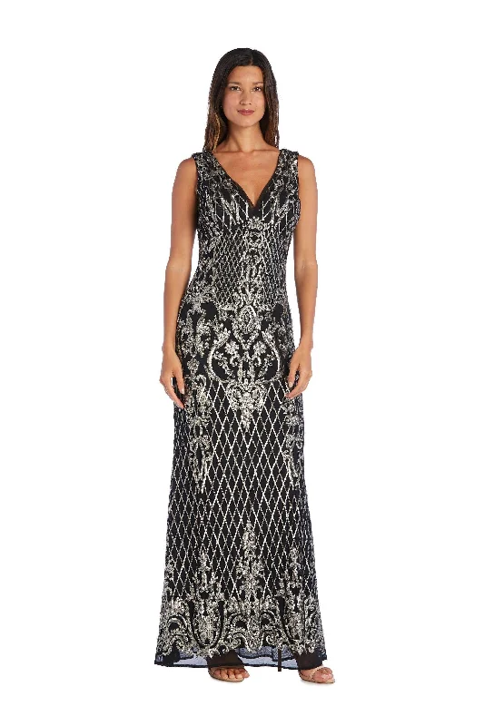 Luxe Style Discounts Sophisticated Cut R&M Richards 3895 Long Mother Of The Bride Dress