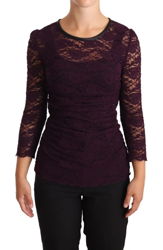 Classic Elegance Sales Classic Charm Dolce & Gabbana Elegant Sheer Lace Long Sleeve Blouse