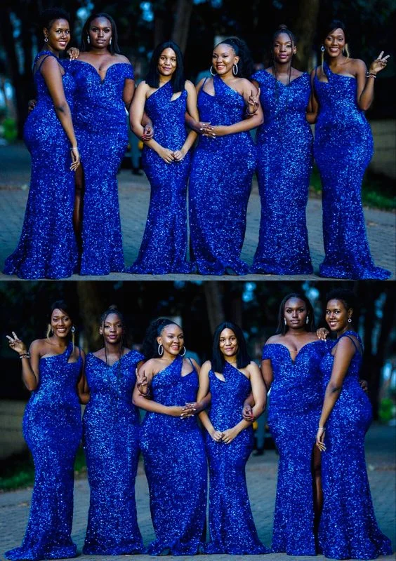 Sporty Fashion Offers Boho - Chic Festival - Ready Style Royal blue sequins bridesmaid dresses mismatched Prom Dresses   cg19389