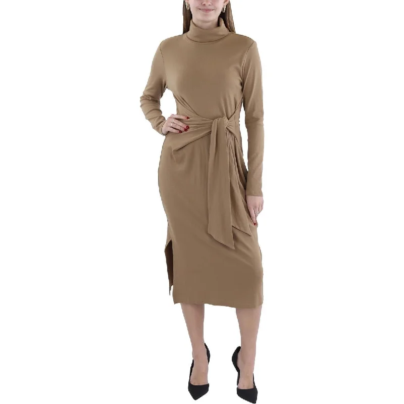 Trendy Threads Feminine Elegance Womens Tie-Front Long Sleeve Sweaterdress