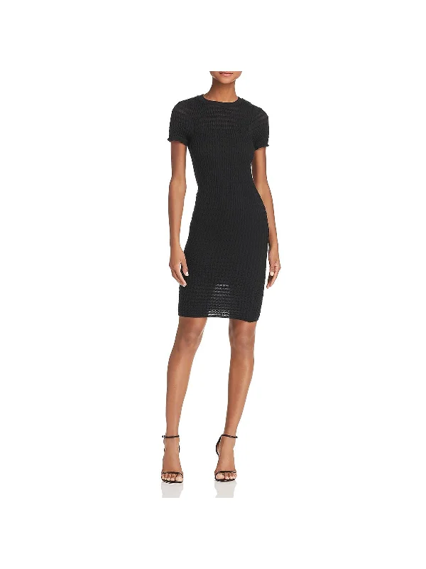 Forward Trendsetter Ethnic Cultural Event Wear Womens Wool Blend Ruffled Bodycon Dress