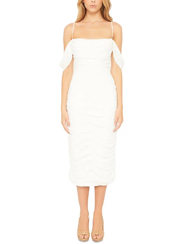 Flash Sale, Don'T Miss Chic Allure Vivienne Womens Ruched Mid Calf Bodycon Dress