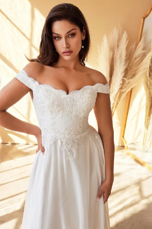 Timeless Style Promotions Elevated Style LACELET OFF THE SHOULDER BRIDAL GOWN