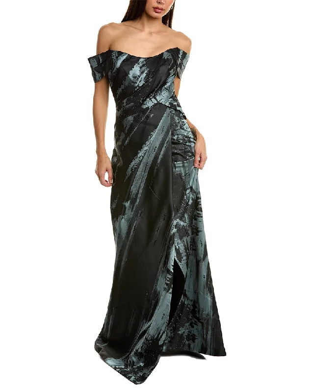 Urban Elegance Deals Minimalist Elegant Rene Ruiz Off-The-Shoulder Gown