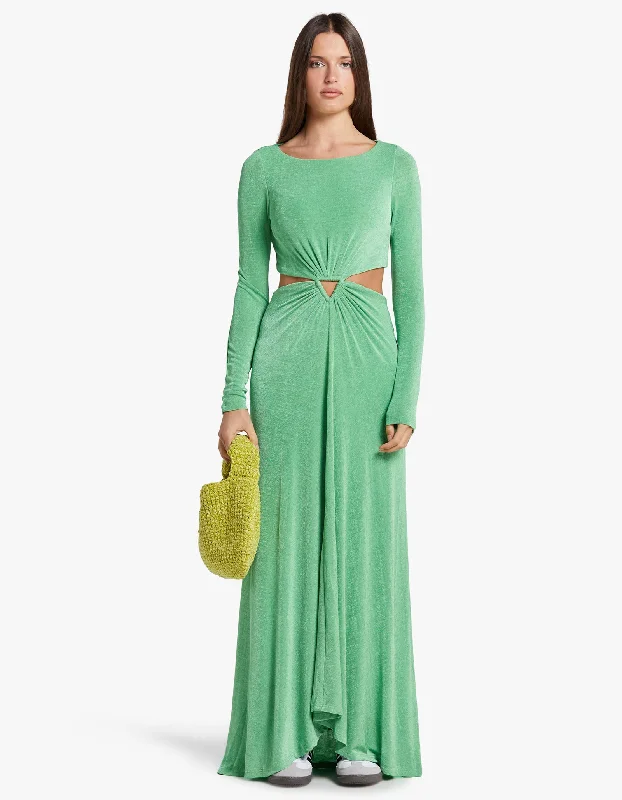 Affordable Luxury Fashion Subtle Sophistication Cali Long Sleeve Dress - Sea Green