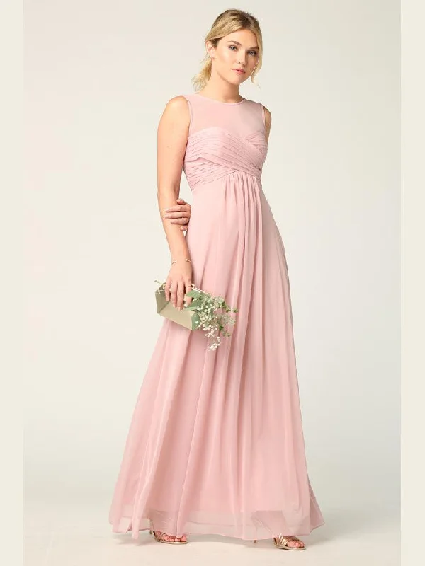 Sale Event, Prices Rock Soft Textures Long Sleeveless Bridesmaids Stretch Chiffon Dress