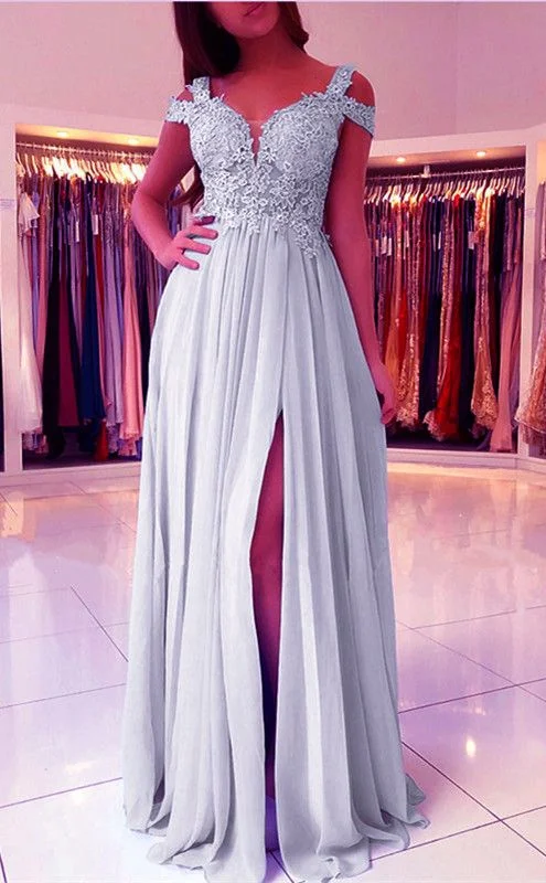 The Good Stuff Statement Piece silver bridesmaid dresses,wedding party dress,chiffon bridesmaid dress,long formal prom dress cg4677