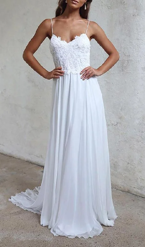 Dive Into Trendy Styles Dreamy Draping Elegant A-line prom Gowns,Straps White Bridal Dresses cg5278