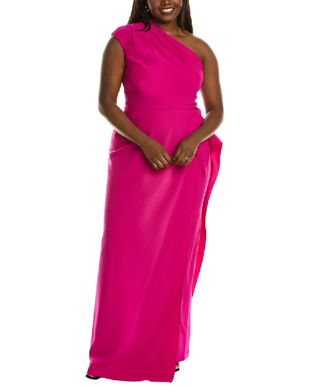 Low Price Special Dreamy Aesthetic Teri Jon by Rickie Freeman One-Shoulder Gown