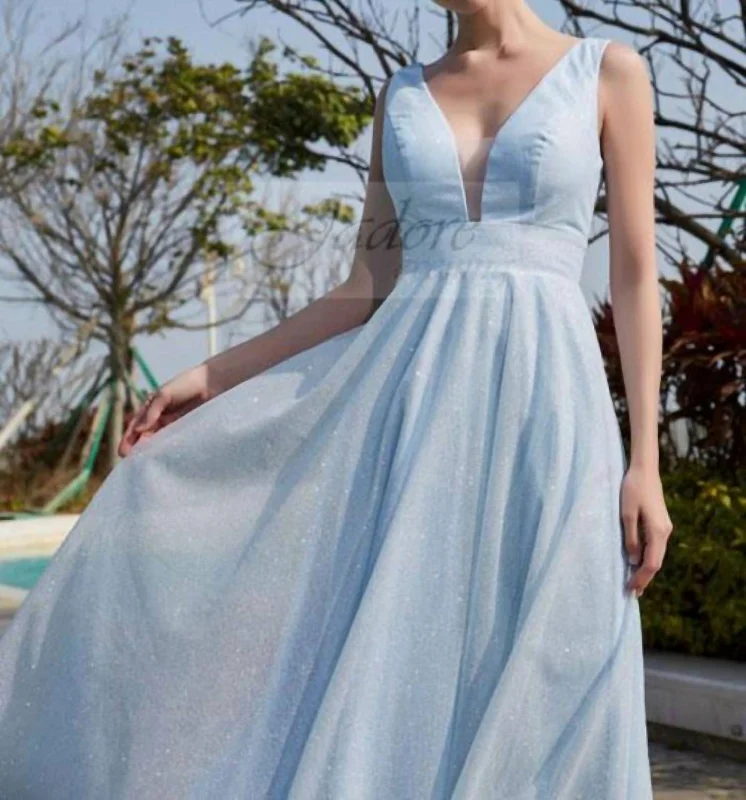 Cozy Chic Promotions Limited - Stock Evening Gown In Light Blue