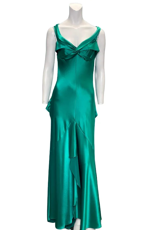 Polished Style Deals Vintage Charm Emerald Green Evening Gown