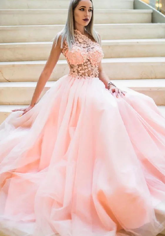 Crazy Price Slashing Timeless Elegant Pink tulle lace one shoulder long prom dress pink lace bridesmaid dress   cg10649