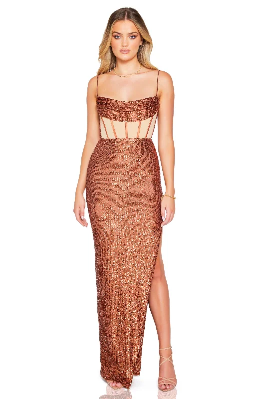 Seasonal Sale Effortless Comfort Nookie Sloane Illusion Gown - Toffee