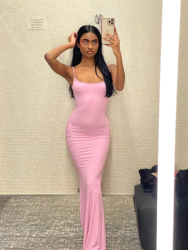 Fresh Styles, Fresh Deals Boho Chic Light Skims Pink Bodycon Dress,Sexy Light Pink Evening Dress,Light Pink Maxi Dress Y4094