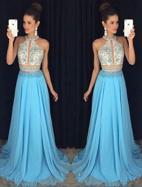 Stylish Statements Casual Weekend Relaxed Style Charming Prom Dress,Sleeveless Two Piece Prom Dress,Long Evening Dress,Sexy Party Dress   cg10496