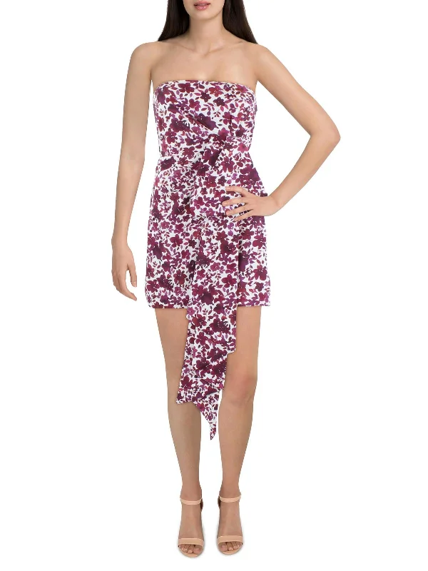 End Of Season Sale Feminine Grace Leith Womens Floral Print Short Bodycon Dress