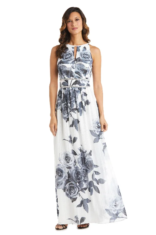 Final Sale Limited - Stock R&M Richards 7045 Long Formal Chiffon Print Dress