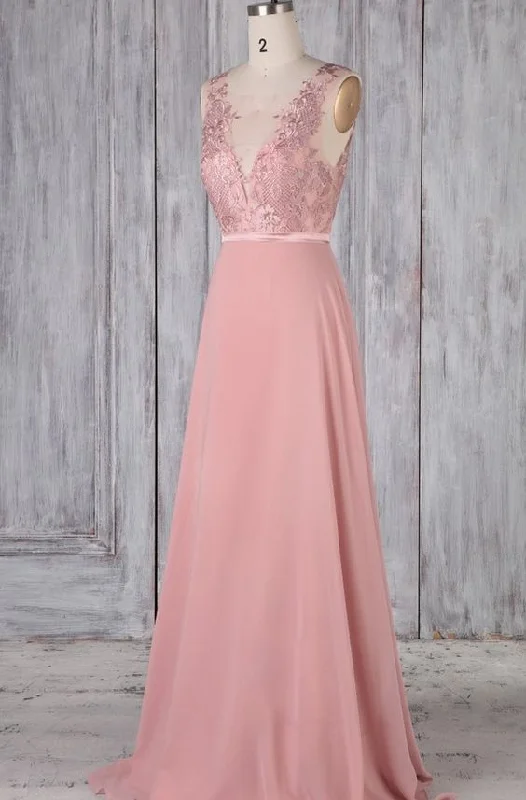 Stupidly Low Prices Chic Sophistication Pink Chiffon Bridesmaid Dress,prom Dresses  cg9722