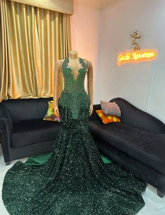 Limited-Time Offer Contemporary Chic Green mermaid prom dress, evening dress, reception dress, homecoming dress, prom dress, bridal dress, birthday day, gift for her, prom gown