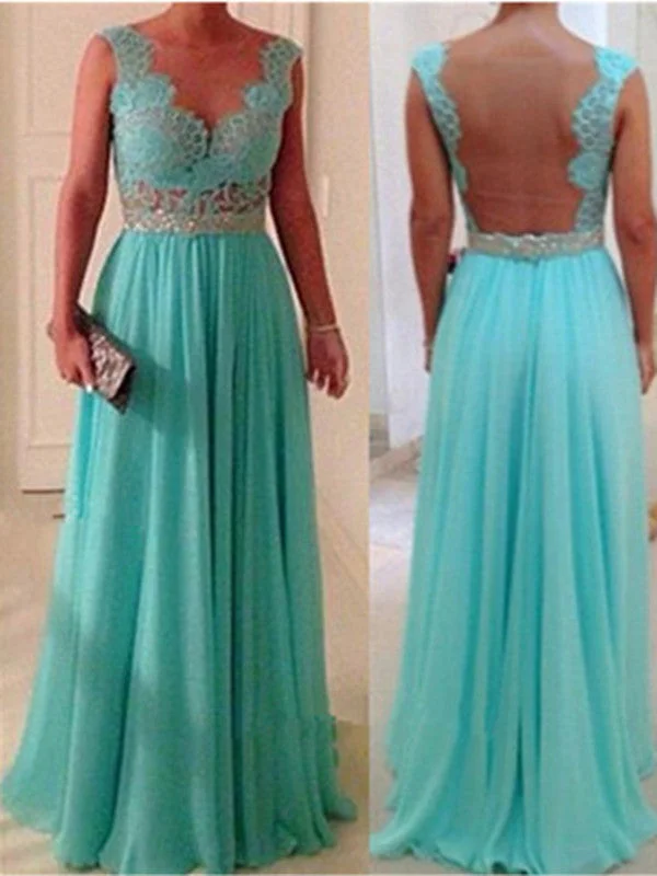 End-Of-Season Clearance Contemporary Elegance Custom Made A Line Long Blue Lace Prom Dress, Lace Bridesmaid Dress, Blue Lace Formal Dress