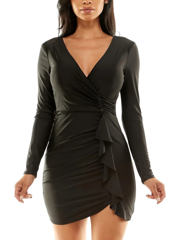 Sophisticated Fashion Limited - Edition Drops Juniors Womens Mini Long Sleeve Bodycon Dress