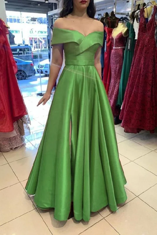 Easy Elegance Sales Formal Outfit sage green bridesmaid dresses long satin off the shoulder evening gowns Prom Dress     cg15860