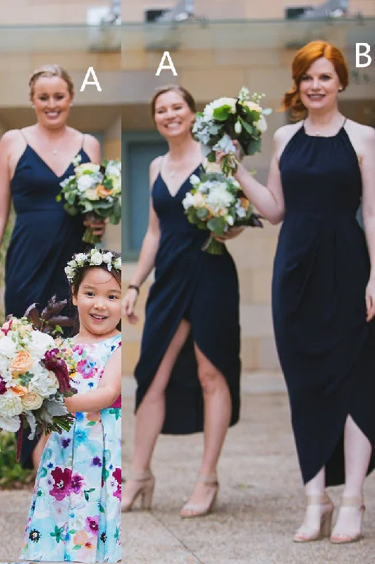 Sale Event, Prices Rock Formal Outfit Navy Blue Tea Length Bridesmaid Dress