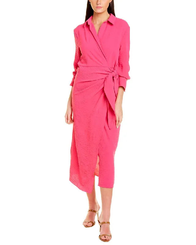 Elegant Fashion Offers Everyday Glamour ANNA KAY Long Sleeve Midi Wrap Dress