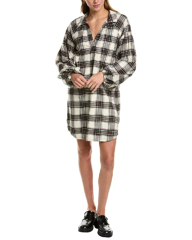 Fashion Frontiers Luxury Style Chaser Plaid Flannel Folk Mini Dress