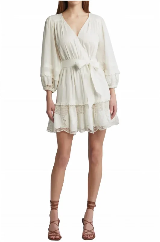 End Of Season Sale Feminine Grace Jill Mini Dress In Ivory