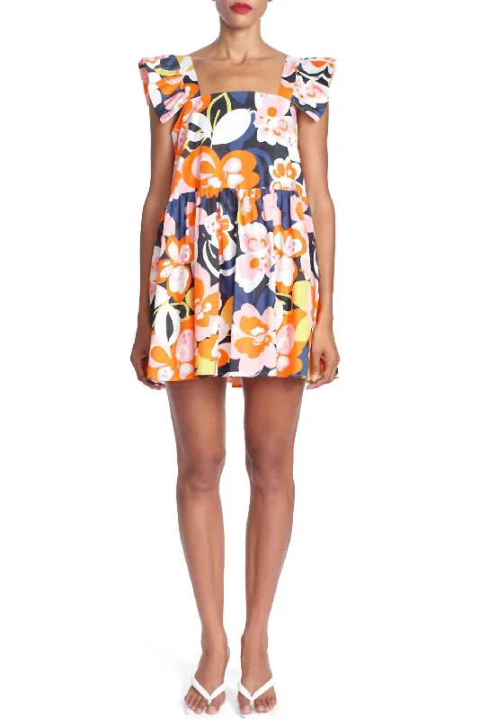 Trendy Threads Minimalist Elegant Jules Mini Dress In Butterfly Flower