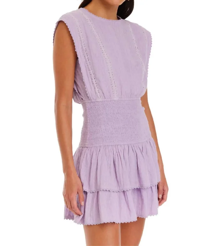 Break Fashion Norms Exquisite Craftsmanship Kenzie Mini Dress In Lilac