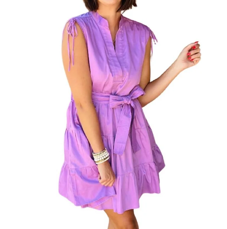 Trendy Pulse Effortless Comfort Marina Mini Dress In Lilac