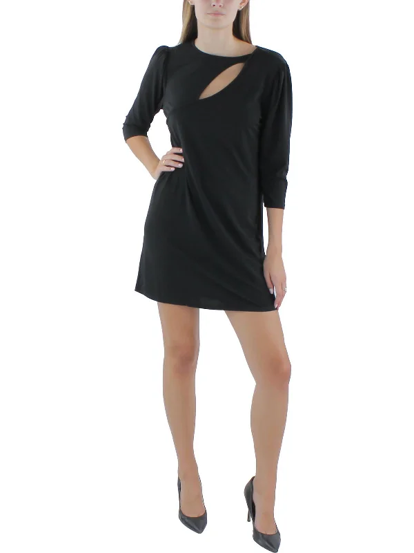 End-Of-Season Clearance Effortless Comfort Womens Stretch Keyhole Mini Dress